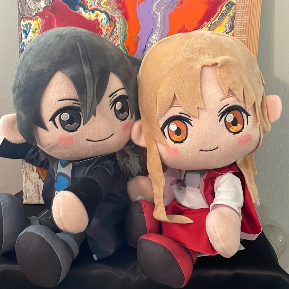 RARE Sword Art Online Kirito & Asuna Hug Plush doll SET - Picture 2 of 9